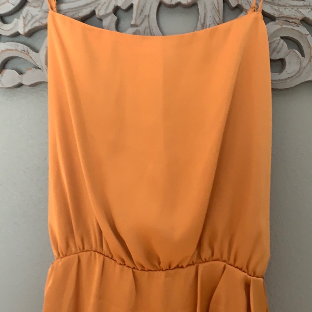 NWT Express Satin Orange High Low Dress - Picture 6 of 11